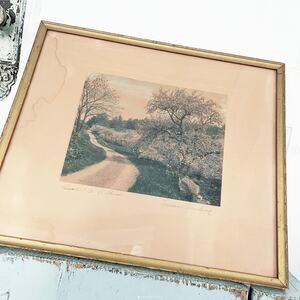 Vintage Wallace Nutting Decked as a Bride Colorized Photo Print Art Signed Frame